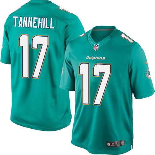 Men's Limited Ryan Tannehill Nike Jersey Aqua Green Home - #17 NFL Miami Dolphins